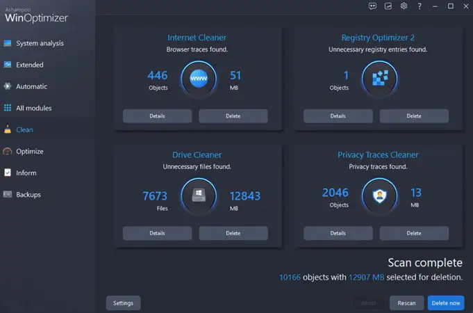 Novedades WinOptimizer Pro 29