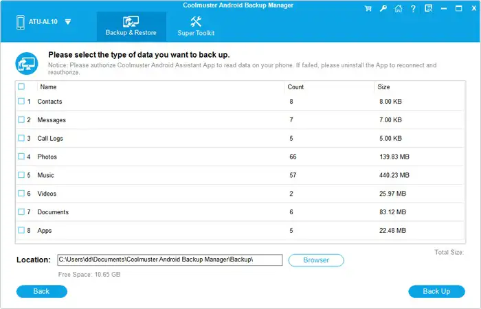 Coolmuster Android Backup Manager full